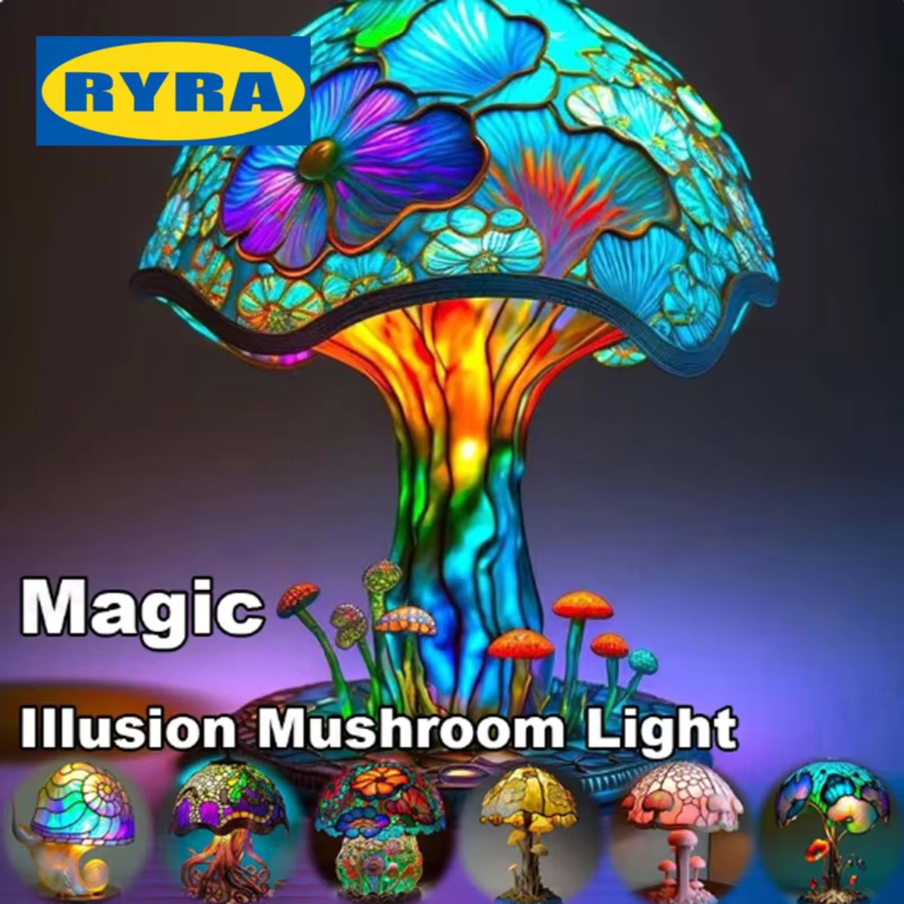 1pc Mushroom Statue Led Light, Resin Mushroom Ornament Luminous Usb Plug