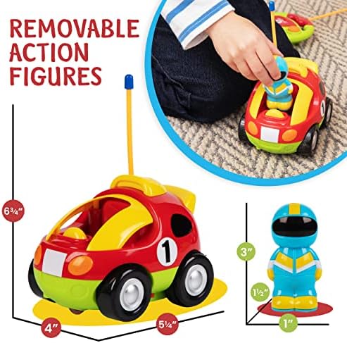 2 Pack Cartoon Remote Control Cars - Police Car and Race Car - Radio Control Toys for Kids, Boys & Girls