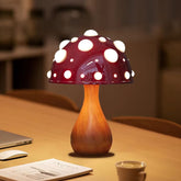 Amanita Mushroom Lamp with LED Tricolored Bulb AC or USB Warm Light Biomimetic Fly Agaric Desk Light for LivingroomBedside Hotel