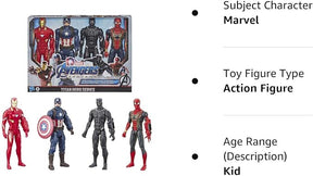 Marvel Avengers Endgame Titan Hero Series 12" Action Figures Captain America, Iron Spider, Black Panther, and Iron Man (4 Action Figures)