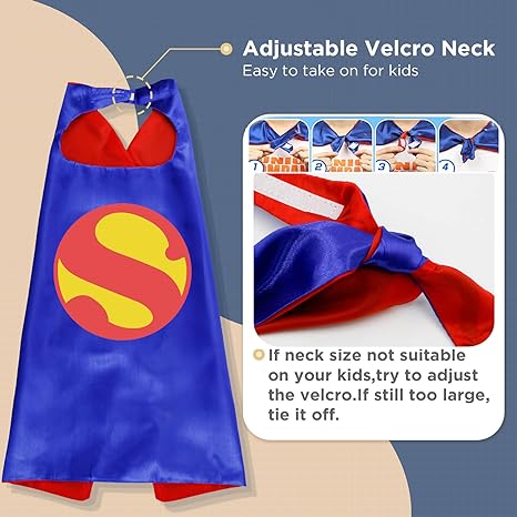 RioRand Kids Dress Up 5PCS Superhero Capes Set and Slap Bracelets for Boys Costumes Birthday Party Gifts