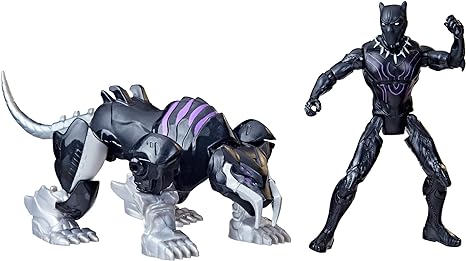 Marvel Mech Strike Mechasaurs, 4-Inch Black Panther with Sabre Claw Action Figure