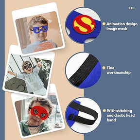 RioRand Kids Dress Up 5PCS Superhero Capes Set and Slap Bracelets for Boys Costumes Birthday Party Gifts