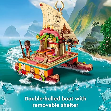 LEGO Disney Princess Moana's Wayfinding Boat Building Toy 43210 Disney Princess Toy Set with Moana and Sina Mini