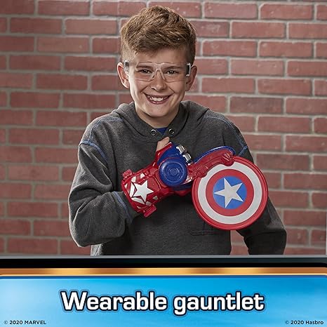 Marvel Nerf Power Moves Avengers Captain America Shield Sling Disc-Launching Toy for Kids