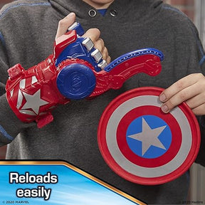 Marvel Nerf Power Moves Avengers Captain America Shield Sling Disc-Launching Toy for Kids