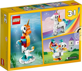 LEGO Creator 3 in 1 Magical Unicorn Toy, Transforms from Unicorn to Seahorse to Peacock