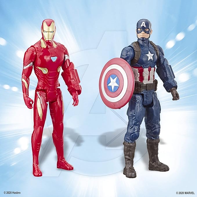 Marvel Avengers Endgame Titan Hero Series 12" Action Figures Captain America, Iron Spider, Black Panther, and Iron Man (4 Action Figures)