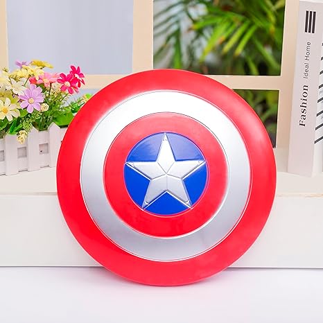 12.6 inch Captain Shield Kids Superhero Prop Role Play Toy for Kids Boys Party Cosplay Red