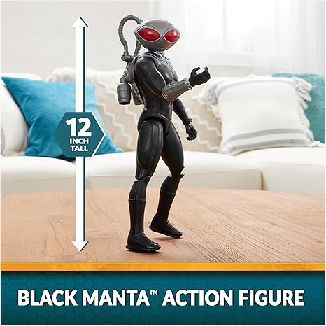 DC Comics, Aquaman, Black Manta Action Figure, 12-inch, Detailed Sculpting, Movie Styling, Easy to Pose, Collectible Superhero Kids Toys for Boys 3+