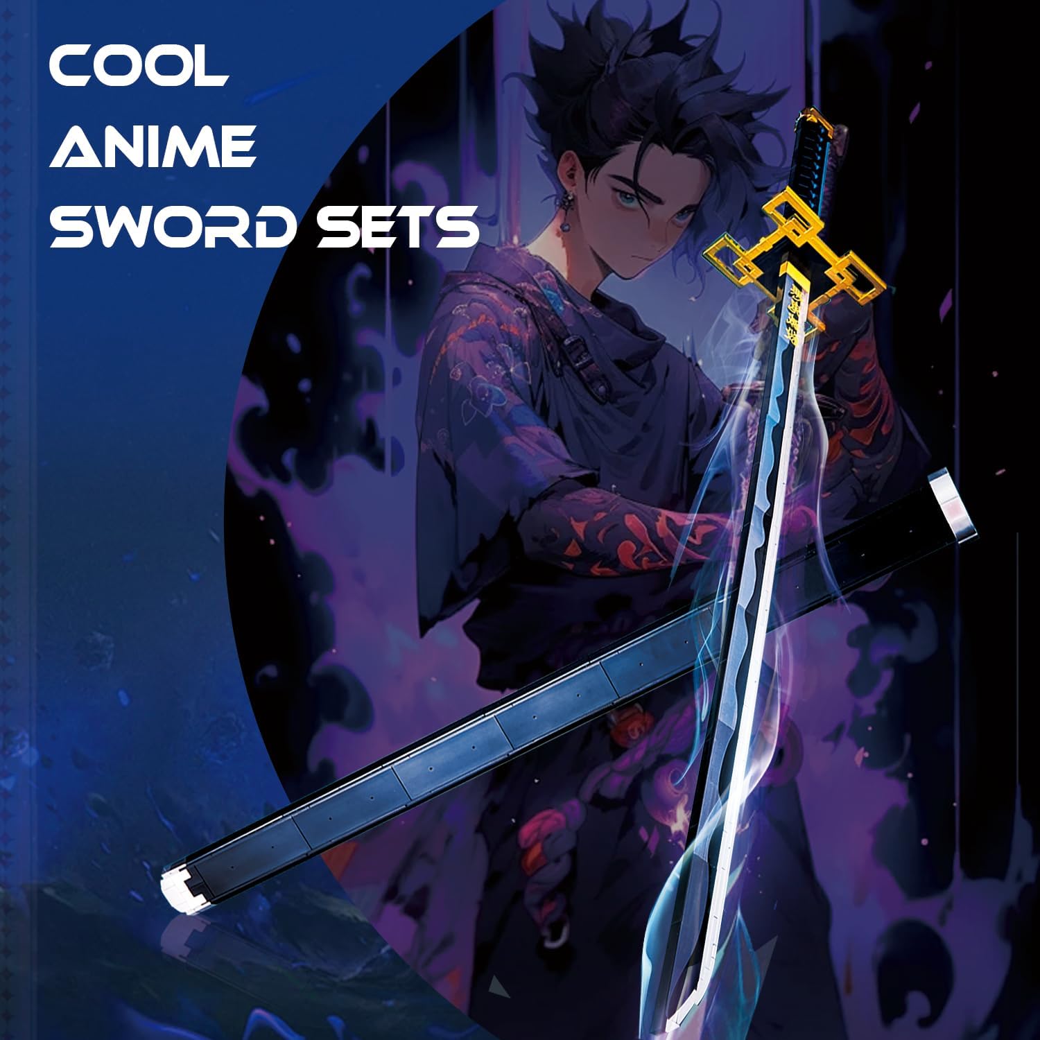 Demon Slayer Sword Building Toys, Katana Building Kits with Stand, 39inch