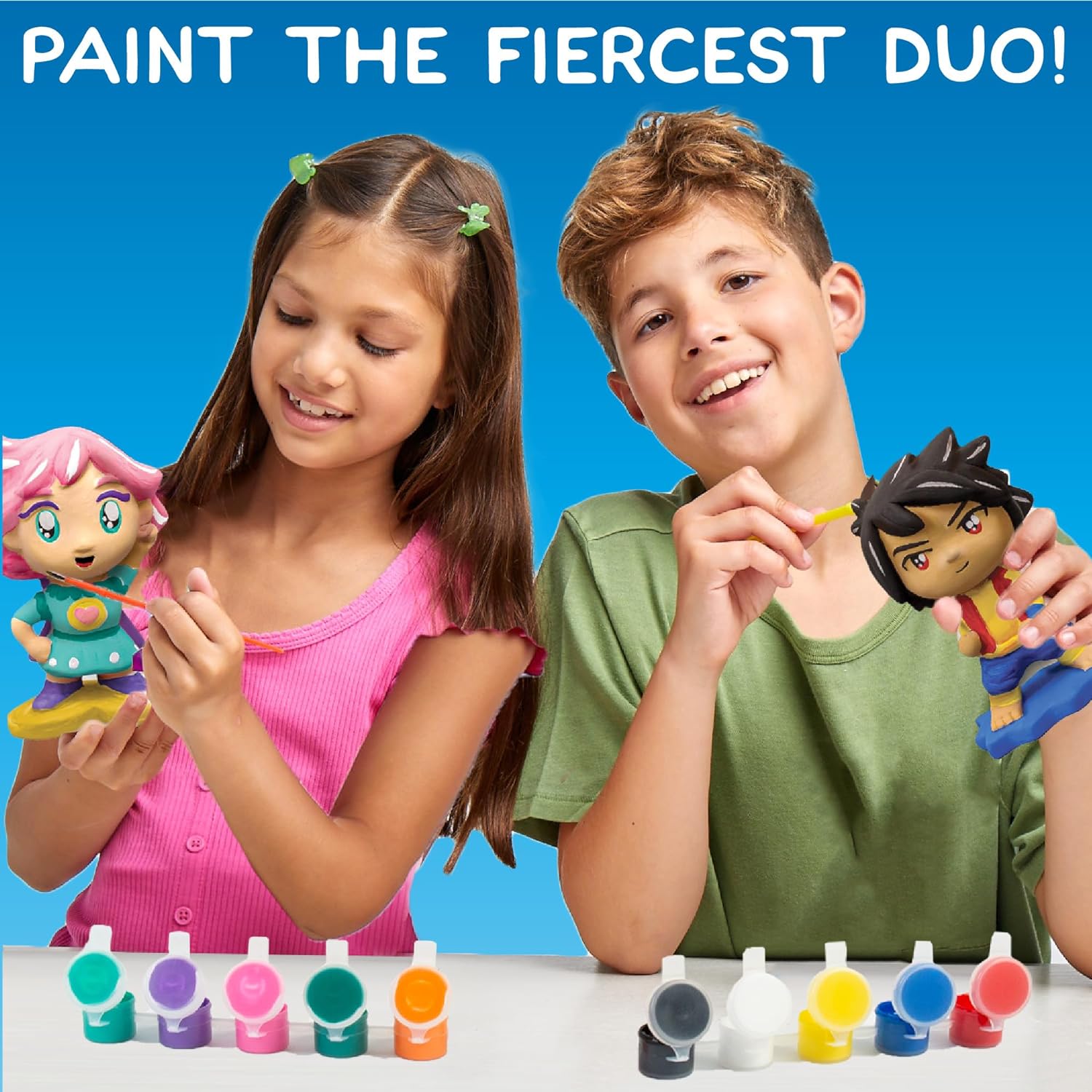 Made By Me Anime Figurines, Arts & Crafts Painting Kit, Small, Multi, 2 Piece