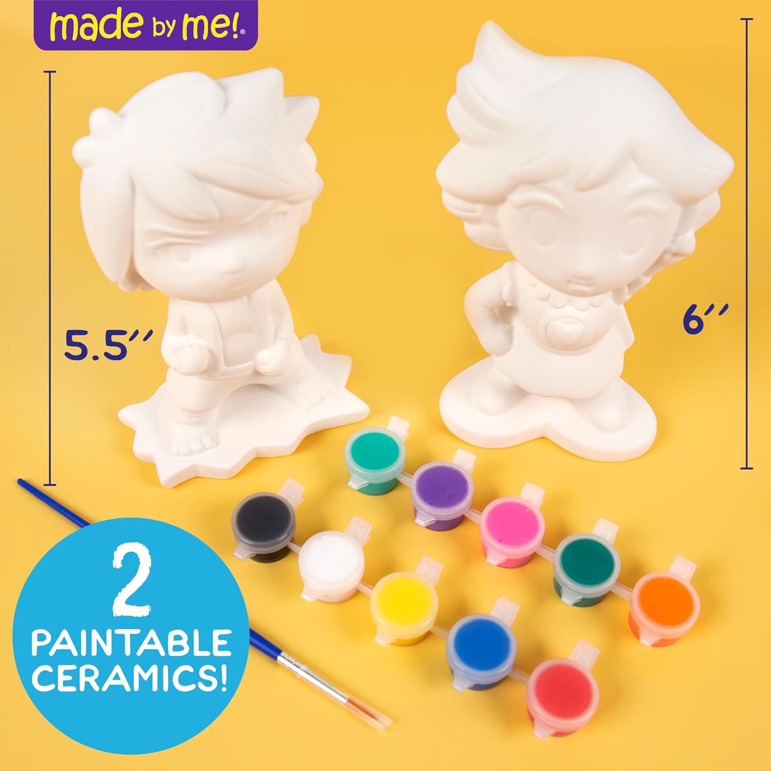 Made By Me Anime Figurines, Arts & Crafts Painting Kit, Small, Multi, 2 Piece