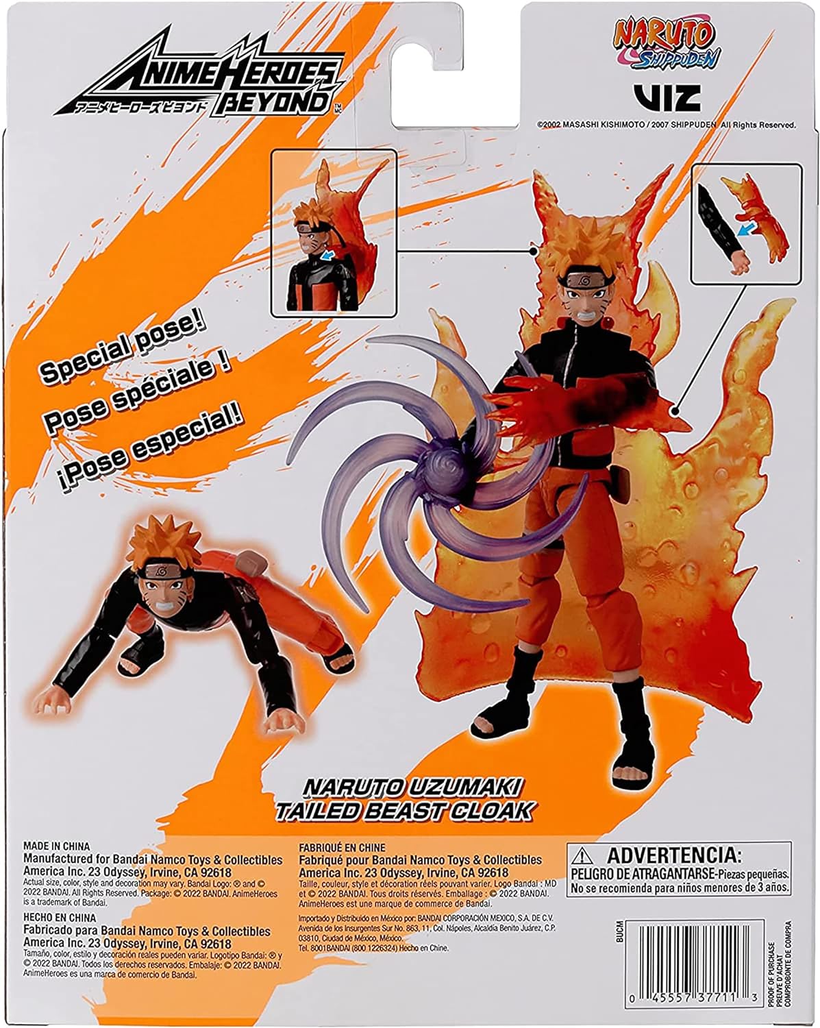 Naruto Anime Heroes Uzumaki Beyond 6.5-Inches Tailed Beast Cloak