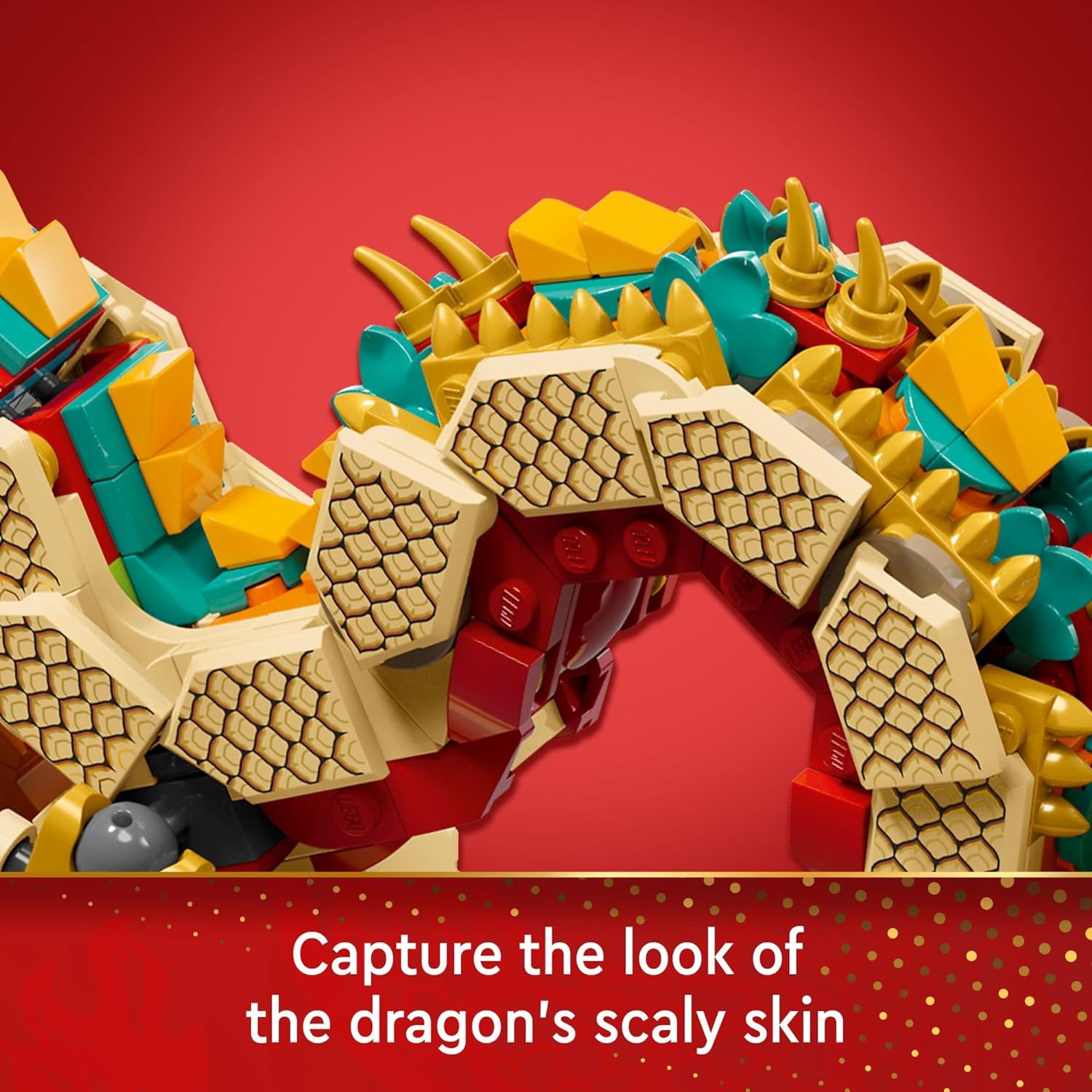 LEGO Spring Festival Auspicious Dragon Buildable Figure, Dragon Toy Building Set, Great Spring Festival Decoration