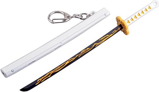 4ps Mini Toy Katana Keychain, Metal Model Sword with Pull Out Best Gift for Anime Lovers Samurai Sword Game Series