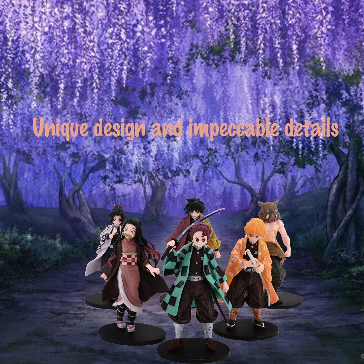 6 Pcs Demon Slayer Anime Action Figure for Adult Decoration