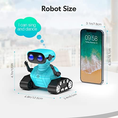 Rechargeable RC Robots for Kids Boys | Music and LED Eyes | Blue