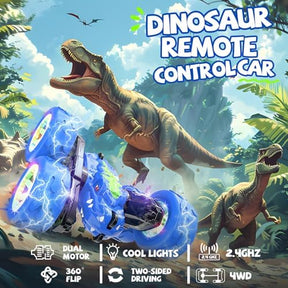 Dinosaur Remote Control Car | 360° Flip 4WD Off-Road Monster Truck Toys