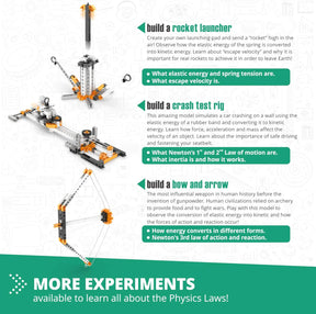 Engino- STEM Toys, Physics Laws: Inertia, Friction, Circular Motion, Construction Toys for Kids 9+ (6 Model Options)