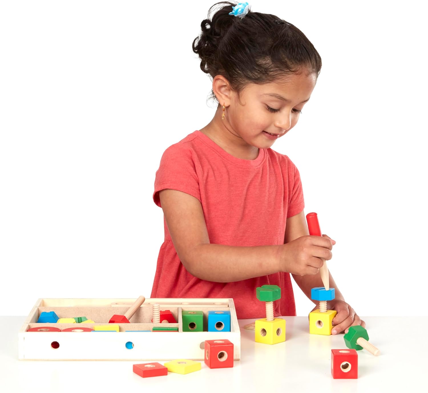 Melissa & Doug Wooden Construction Building Set in a Box (48 pcs)