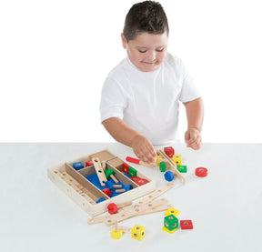 Melissa & Doug Wooden Construction Building Set in a Box (48 pcs)