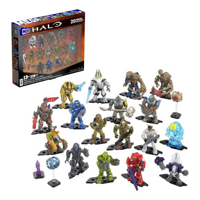 Mega Halo Action Figures Building Toys Set, Character Pack with 339 Pieces, Poseable Articulation, 2 Inches Tall, Kids or Adult Collectible