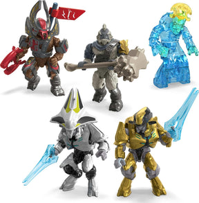 Mega Halo Action Figures Building Toys Set, Character Pack with 339 Pieces, Poseable Articulation, 2 Inches Tall