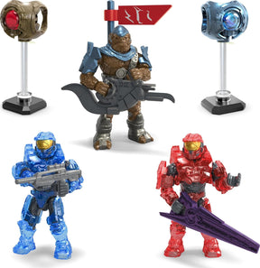 Mega Halo Action Figures Building Toys Set, Character Pack with 339 Pieces, Poseable Articulation, 2 Inches Tall