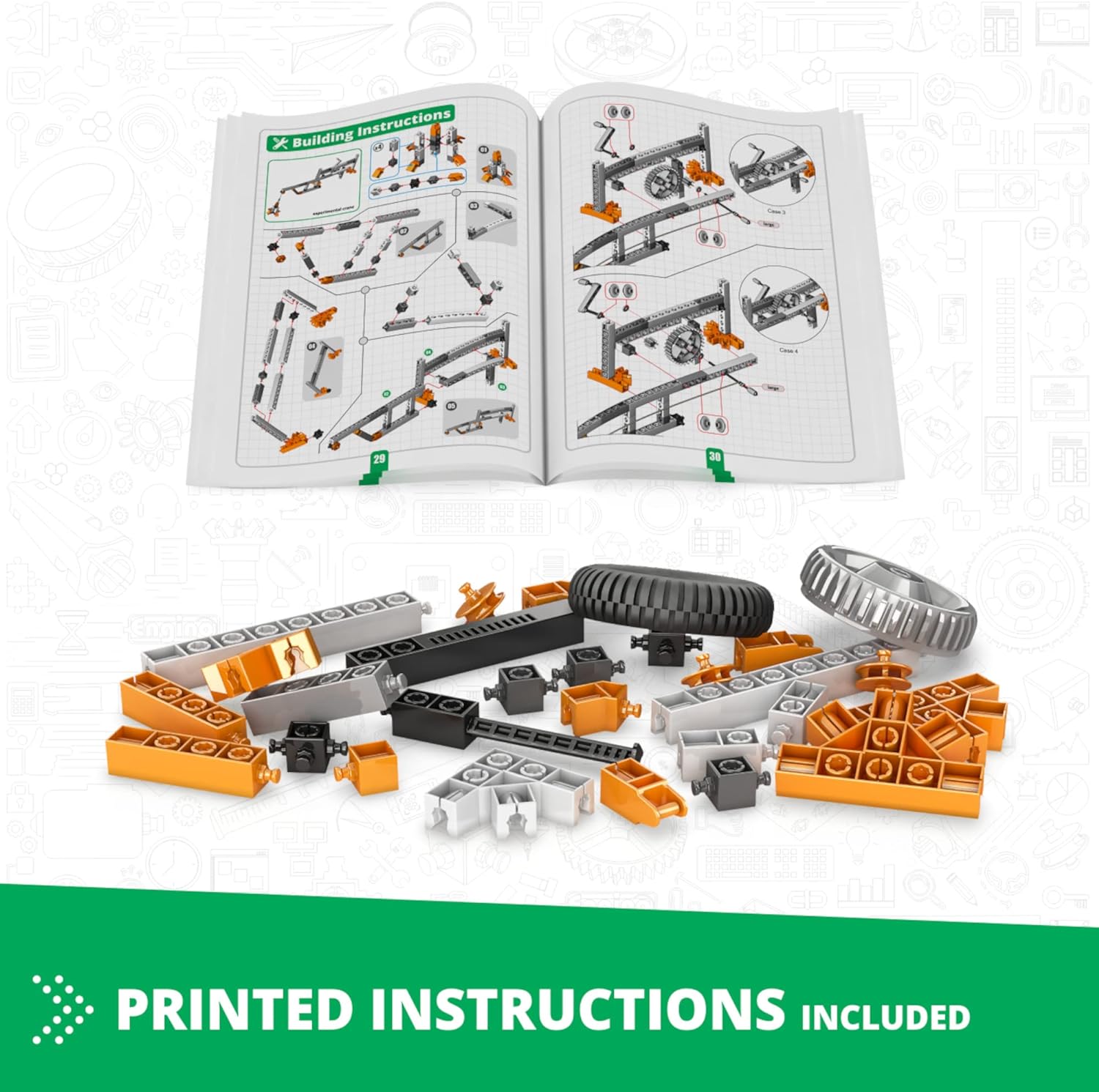 Engino- STEM Toys, Construction Toys for Kids 9+, Mechanics Gears & Worm Drives, STEM Building Toys (12 Model Options)