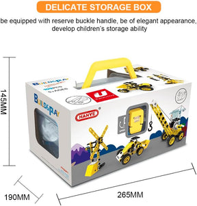 STEM 8 in1 DIY Toy Creative Set. Educational Kids Building Toys for Preschool Kids. Mechanical Engineering Gift Sets for Ages 5+,Contains a Fine Plastic Storage Bucket