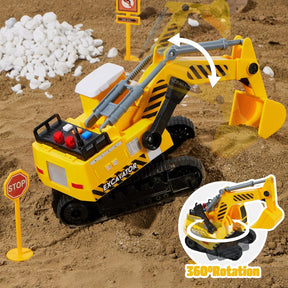 JOYIN 3-PCS Construction Vehicles Toddler Toy - Excavator, Dump Truck and Loader, Moveable Claw & Lifting Back