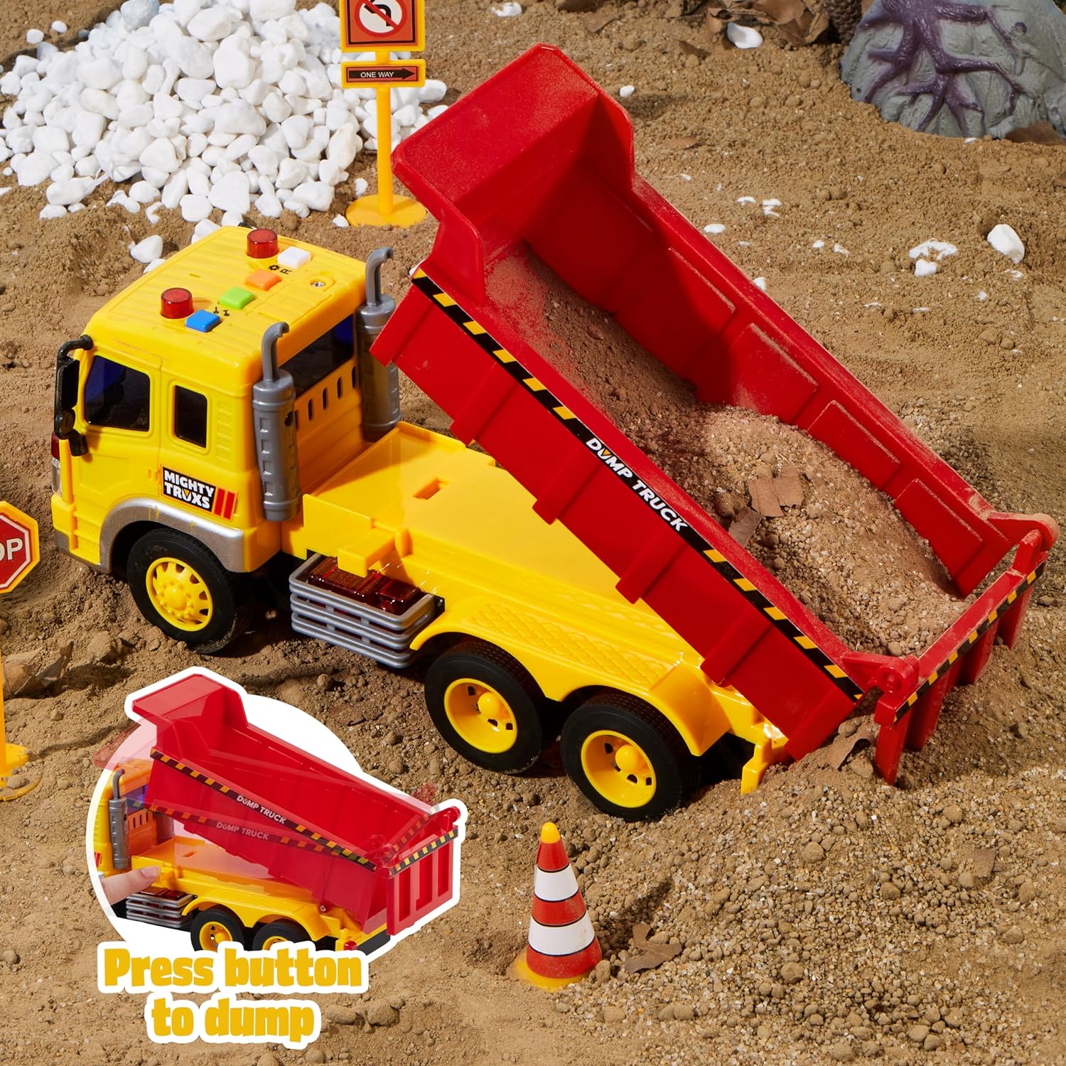 JOYIN 3-PCS Construction Vehicles Toddler Toy - Excavator, Dump Truck and Loader, Moveable Claw & Lifting Back