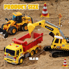 JOYIN 3-PCS Construction Vehicles Toddler Toy - Excavator, Dump Truck and Loader, Moveable Claw & Lifting Back