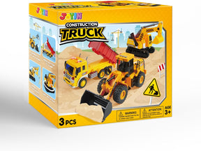 JOYIN 3-PCS Construction Vehicles Toddler Toy - Excavator, Dump Truck and Loader, Moveable Claw & Lifting Back