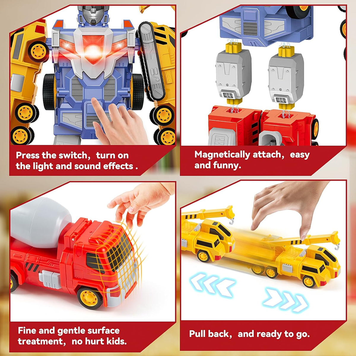 Veslier Construction Toys for 3 4 5 6 Year Old Boys-Construction Engineering Robot Toys-STEM 5-in-1 Construction Toys. (Construction Truck)