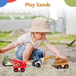 Construction Toys for Boys Girls Kids Toddlers, Sandbox Excavator Toy Construction Truck Toys Vehicles Dump Crane Cement Mixer Truck