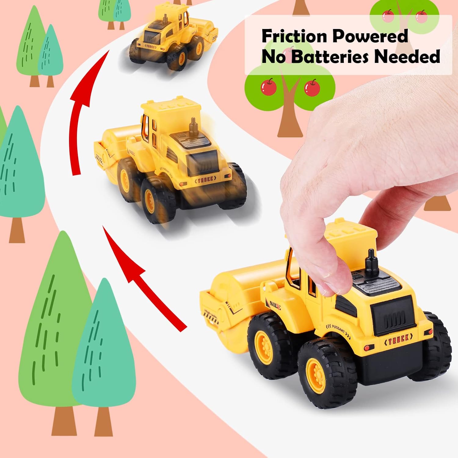 Construction Toys for 3 Years Old Boys Girls Kids, Construction Truck Toys Vehicles Sand Toys Trucks Excavator, Bulldozer, Road Roller