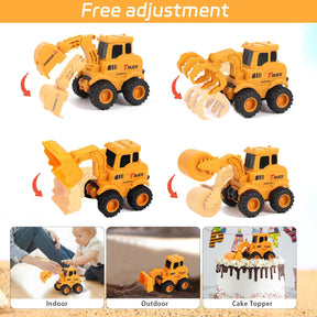 Construction Toys Set for Kids, Sandbox Excavator Toy Trucks Construction Truck Toys Vehicles Bulldozer Road Roller Toy For Boys And Girls