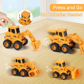 Construction Toys Set for Kids, Sandbox Excavator Toy Trucks Construction Truck Toys Vehicles Bulldozer Road Roller Toy For Boys And Girls