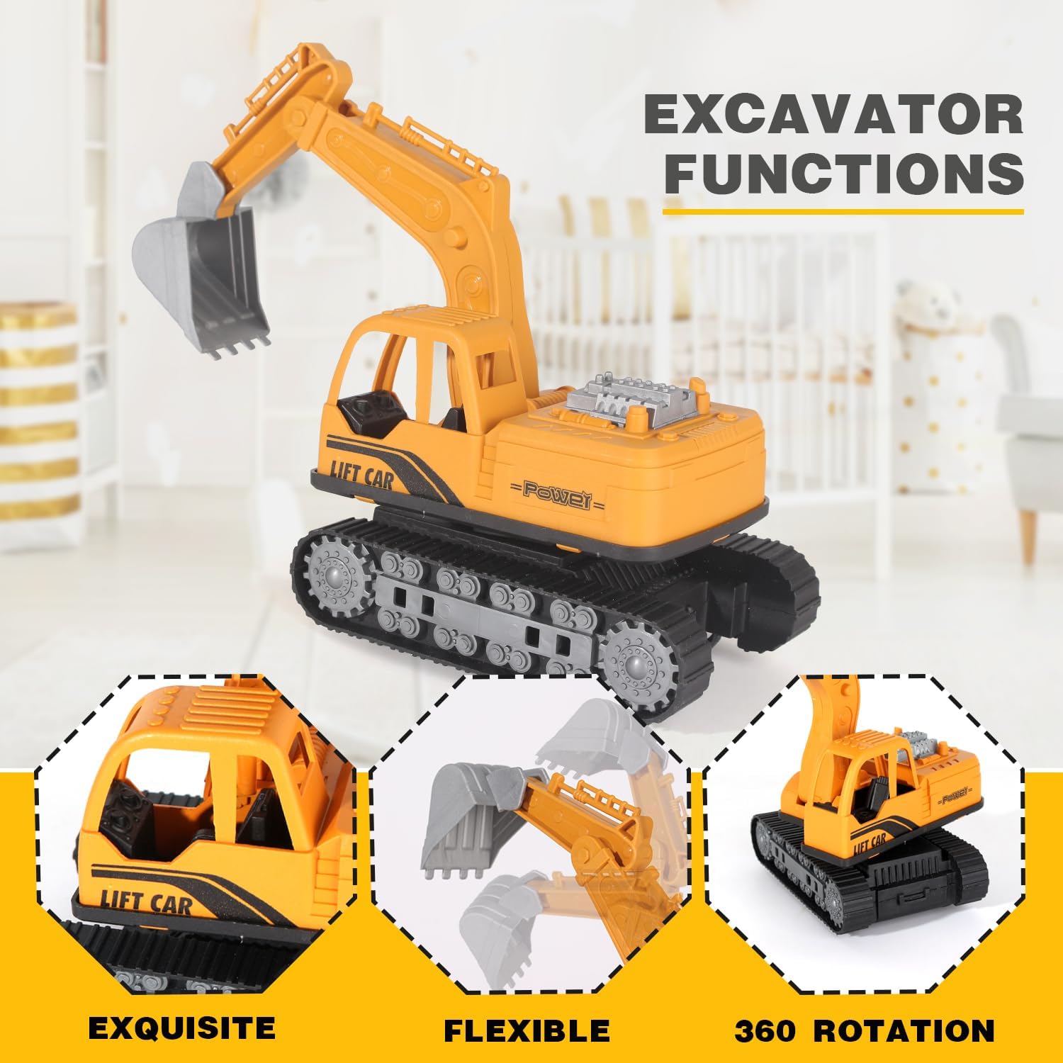 Construction Vehicle Toy Truck w/Play Mat Road Signs, Dump Trucks, Excavator, Cement Mixer Trucks, Crane, Engineering Vehicles Toys Set