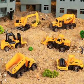 Construction Toys for Boys, Die Cast Construction Truck Toys W/Play Mat, Sand Toys Trucks Excavator, Dump Truck, Bulldozer, Mixer, Carrier, Toddler Car Toys Set