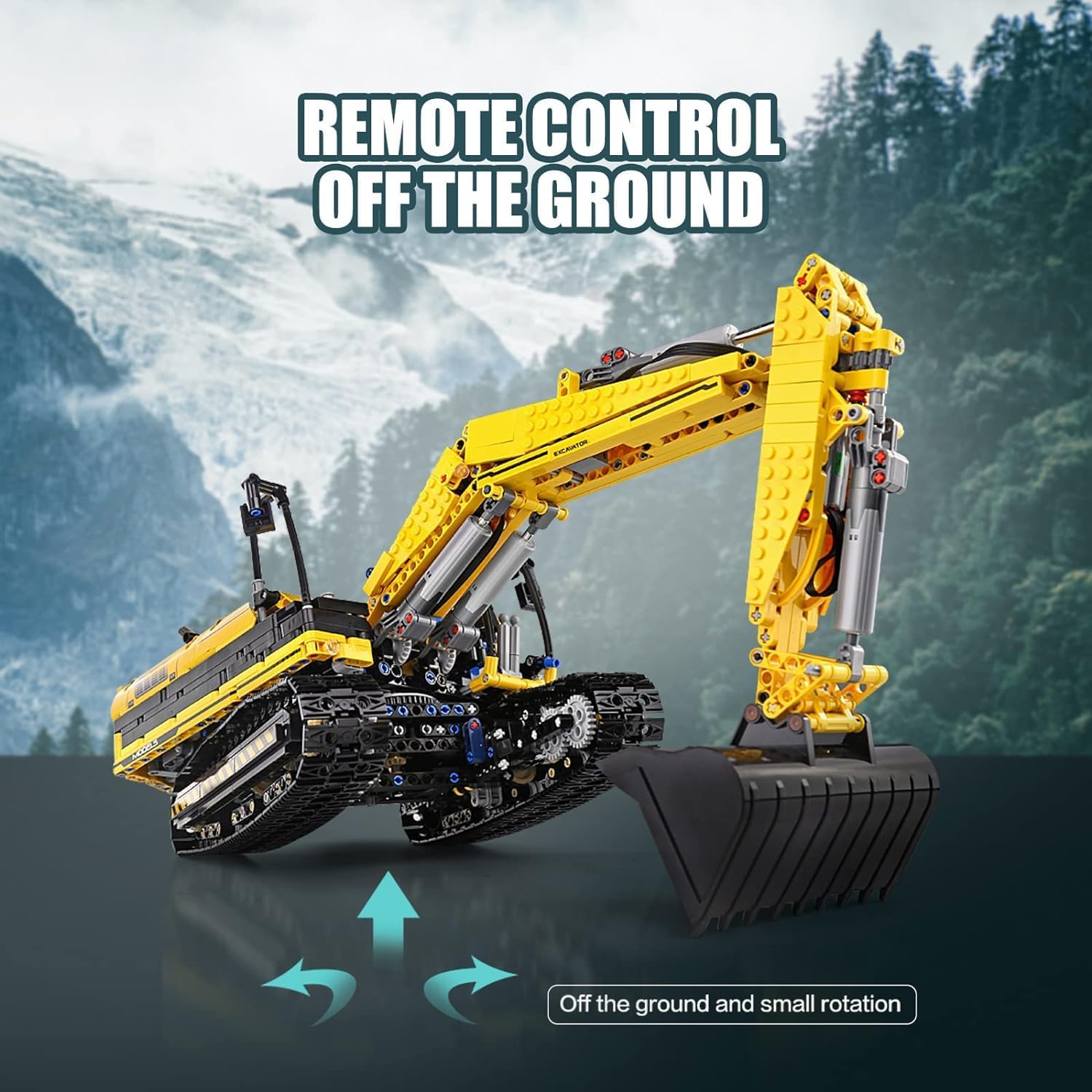 Mould King 13112 RC Excavator Building Set for Boys, 1830 Pieces Building Blocks APP Remote Control Truck Construction Vehicles Model with Motor