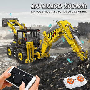 Mould King 17036 Excavator and Bulldozer 2 in 1, RC Bulldozer Building Set, APP Remote Control Truck, 2239 Pieces