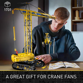 Mould King Technic Crawler Crane Advanced Building Kit for Adults, APP Control Large Engineering Vehicles, Construction Model Toy for Youth (1731 PCS)