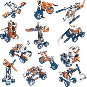 12-in-1 Stem Kit Toy for Kids - 152 Piece Construction Building Set and Education Learning Toy