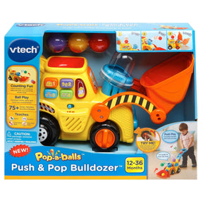 VTech Pop-a-Balls Push & Pop Bulldozer,Yellow