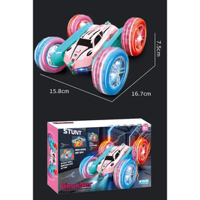 Remote Control Stunt Car – Light-Up, Double-Sided Rolling Car with Swing Arm Toy