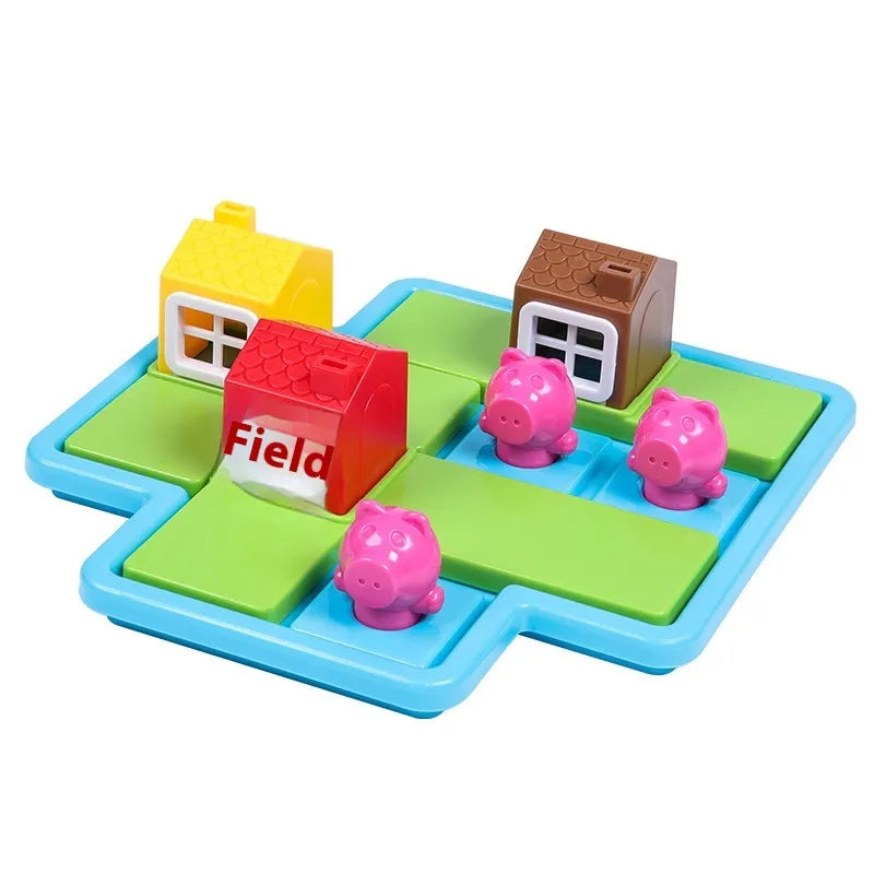 Big Gray Wolf & Three Little Pigs Toy – Parent-Child Interaction & Logic Game