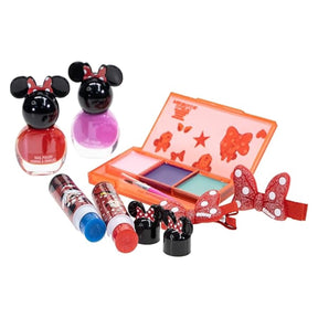 "Disney Minnie Mouse Cosmetic Gift Bag Set - Lip Gloss, Nail Polish & Hair Accessories"